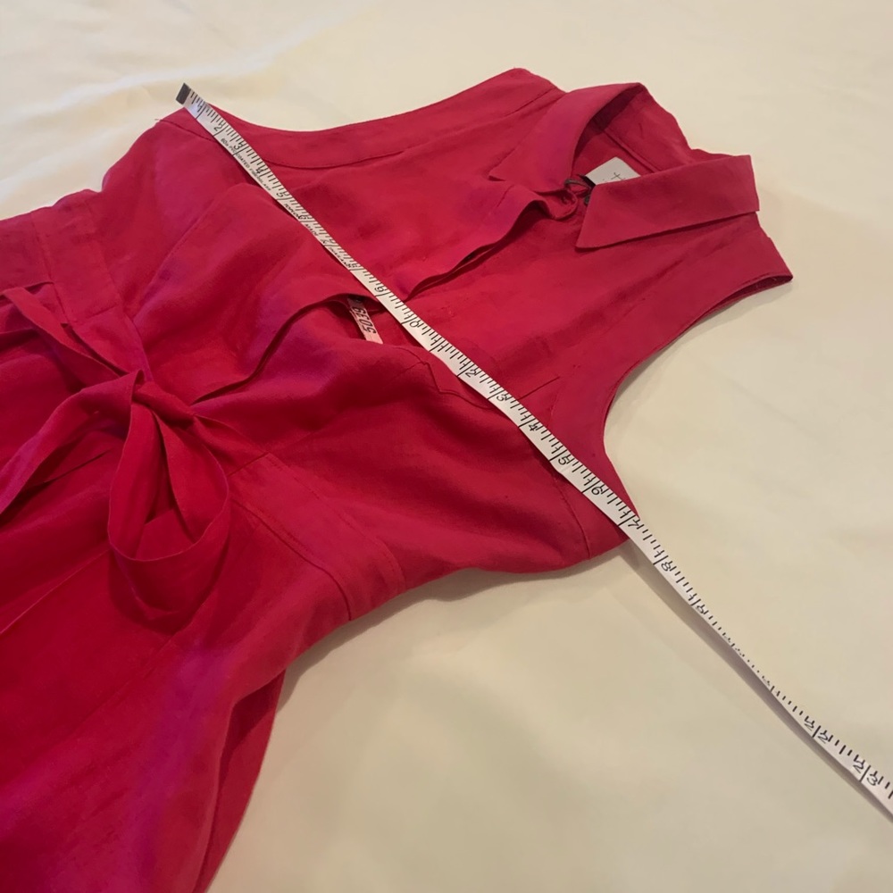 HD in Paris Anthropologie Printemps Linen Shirtdress Size 2 Raspberry color - Picture 15 of 16